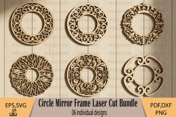 Circle Mirror Frame Laser Cut Bundle