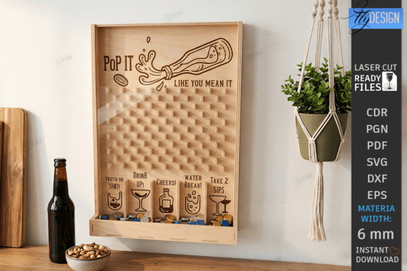 Drink Drop Bar Game Plinko Laser Cut