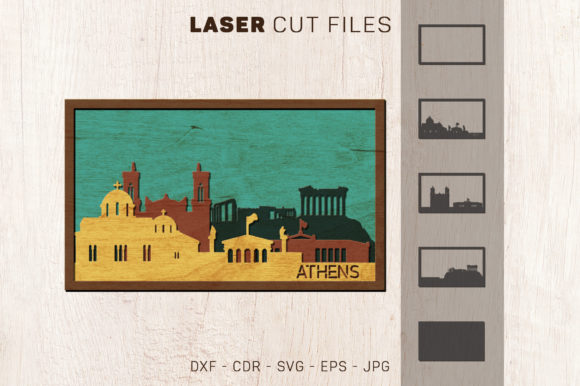 Elevating Spatial Design with the Athens Skyline Laser Cut, Greece SVG