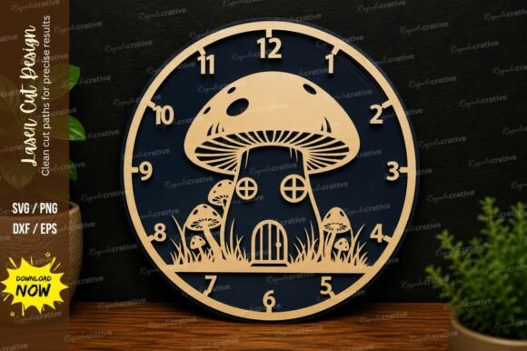 Evaluating the Mushroom Clock Design Laser Cut SVG File for Precision Crafting