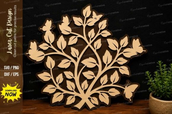 Floral Tree Design Laser Cut Svg File: A Versatile Asset for Precision Crafting