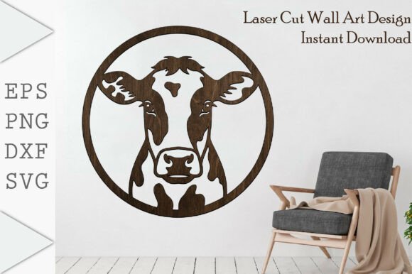 Holstein Cow Wall Art SVG and Friesian Cow Designs for Modern Farmhouse Decor