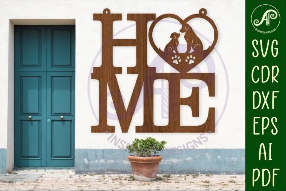 Home Word with Dogs Theme Wall Art Sign: A Digital Crafting Guide
