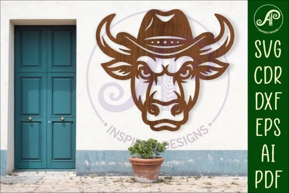 Integrating the Bull Head, Cowboy Hat Wall Art Sign SVG into Your Digital Fabrication Workflow