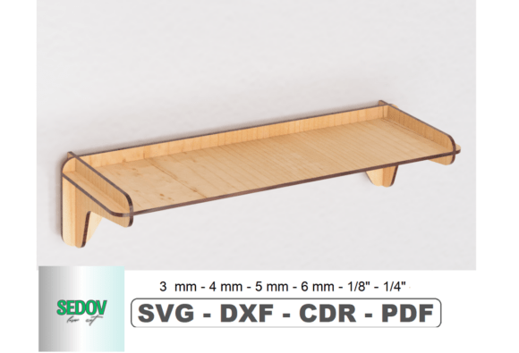 Laser Cut Floating Wall Shelf Design