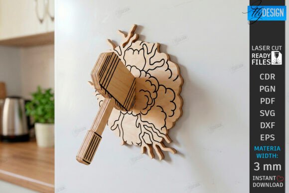 Laser Cut Magnet Kitchen Note Holders