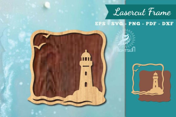 Ocean Frame Lasercut SVG 3