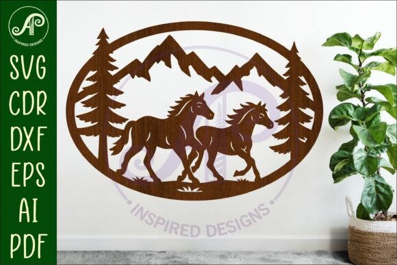 Running Horses Mountain Scene Oval Wall: A Guide to Perfect Laser Cutting