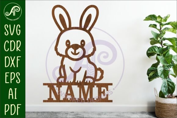 Strategic Branding with the Cute Woodland Bunny Name Sign Svg Laser Design
