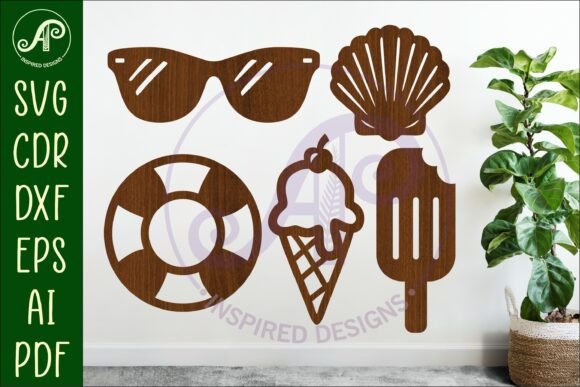 Summer Beach Silhouettes Laser Cut Out 4